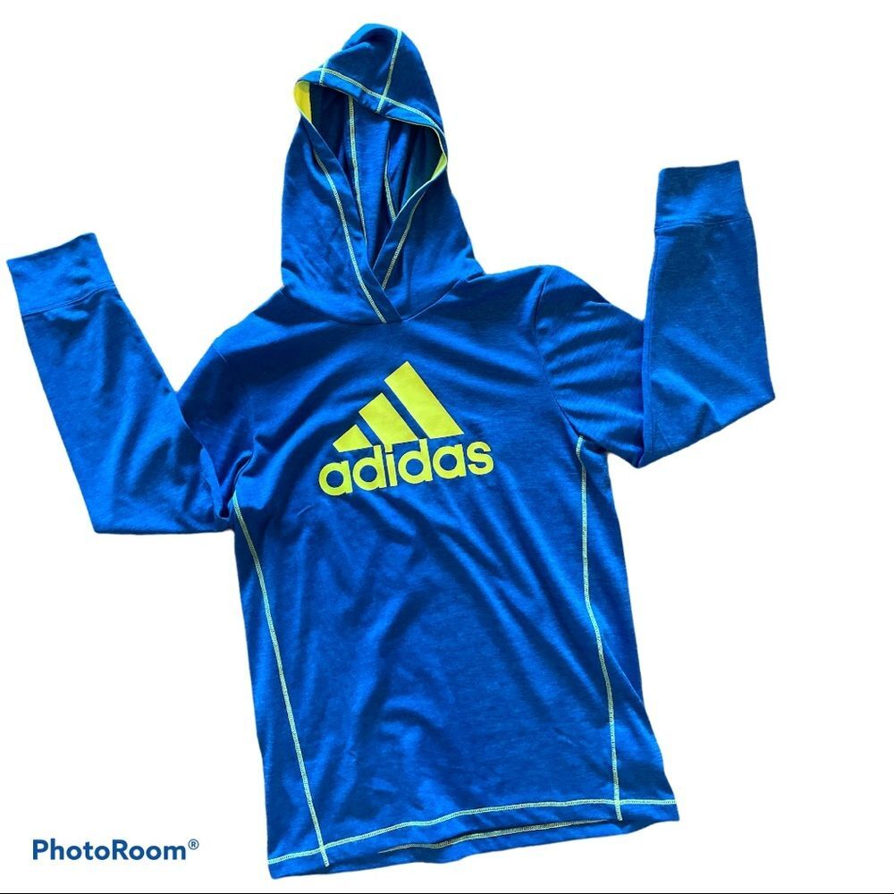 ⚡️(NWOT) Adidas Hooded Long Sleeve Shirt ~ Size M (10-12) ⚡️ - Picture 2 of 4